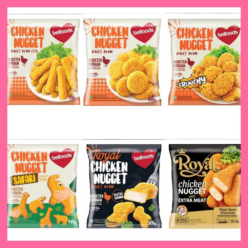 

chicken nugget naget NuGet crispy stik crunchy safari royal 250 gr 500g frozen belfoods