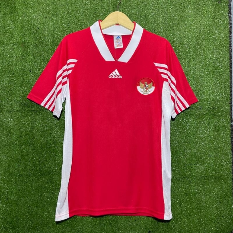 JERSEY BOLA VINTAGE RETRO TIMNAS INDONESIA HOME 1998 TIGER CUP GRADE ORI IMPORT AAA THAILAND // BAJU