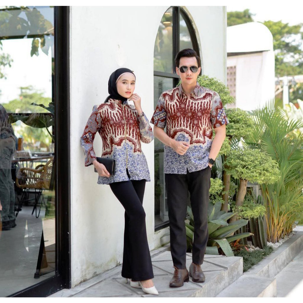 Benang Raja Batik Couple Pria Wanita Katun Rumput Laut