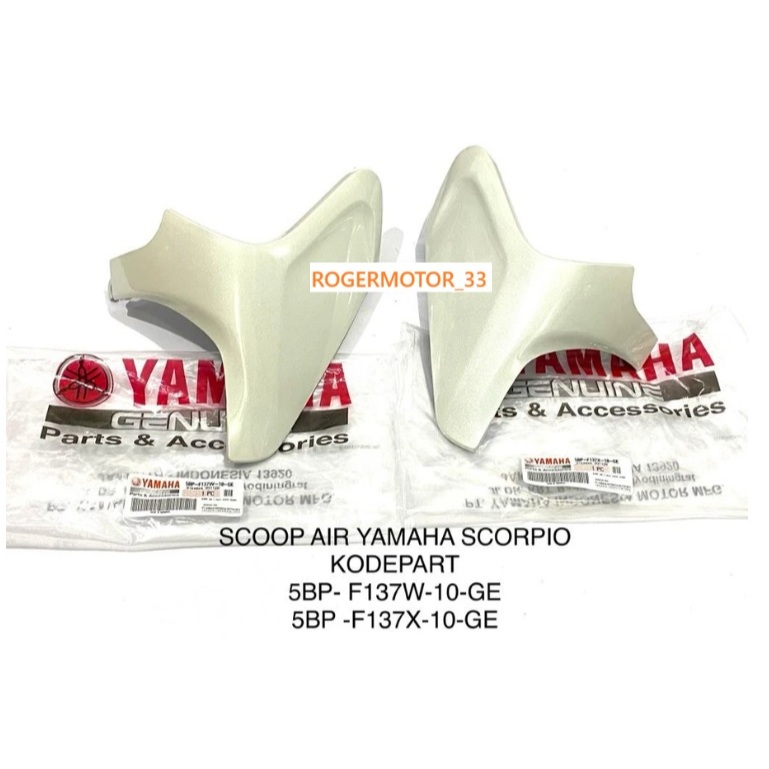 SCOOP AIR KIRI KANAN SCORPIO WARNA PUTIH ORIGINAL YAMAHA