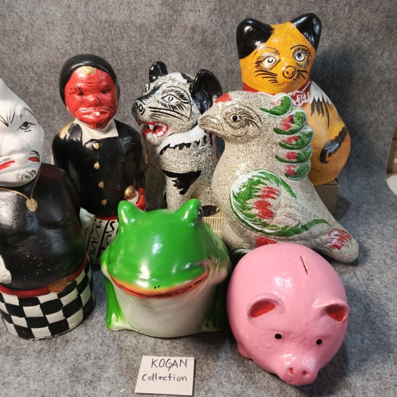 CELENGAN TANAH LIAT KARAKTER SINGGA MACAN KUCING BURUNG KELINCI KODOK BABI