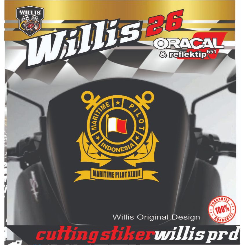 STIKER MARITIME PILOT CUTTING STICKER STIKER WINDSHIELD MOTOR NMX PCX DLL