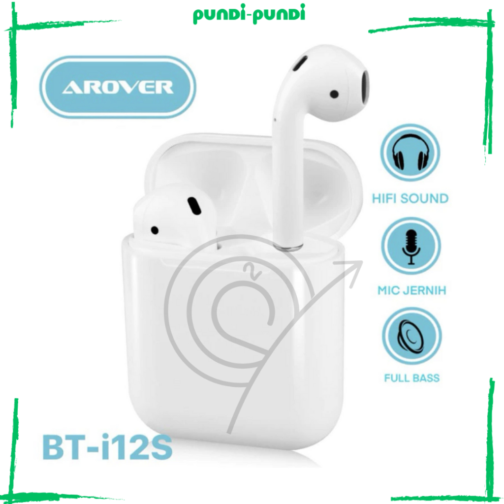 Pun-pun TWS EARBUDS EARPHONE BLUETOOTH BT I12 AROVER SUPER JERNIH MIC JERNIH