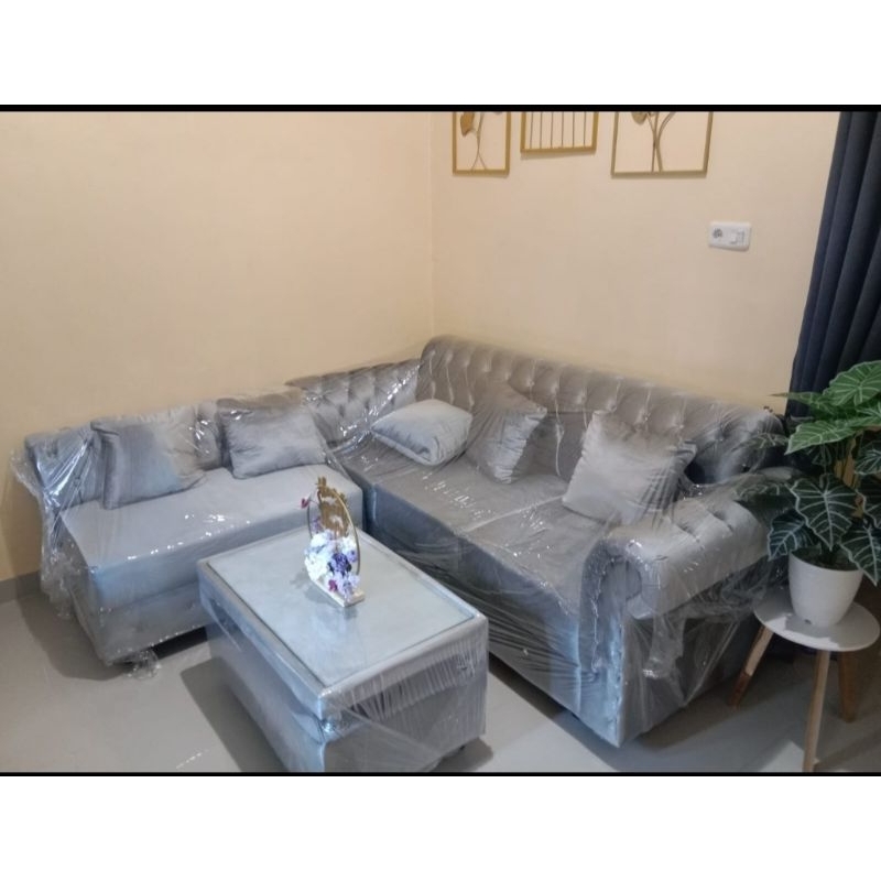 Sofa L Mini/Sofa Minimalis/Sofa Ruang Tamu/Sofa Ruang Keluarga/Sofa kecil