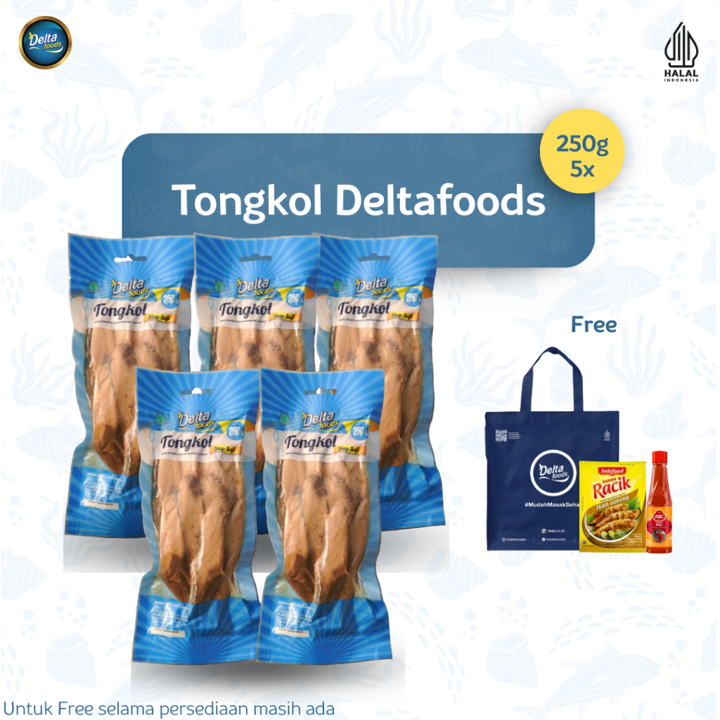 

DeltaFoods - 5 Ikan Tongkol Siap Saji Dengan Minyak Kanola 250gr Free Totebag, Sambal, Bumbu Racik