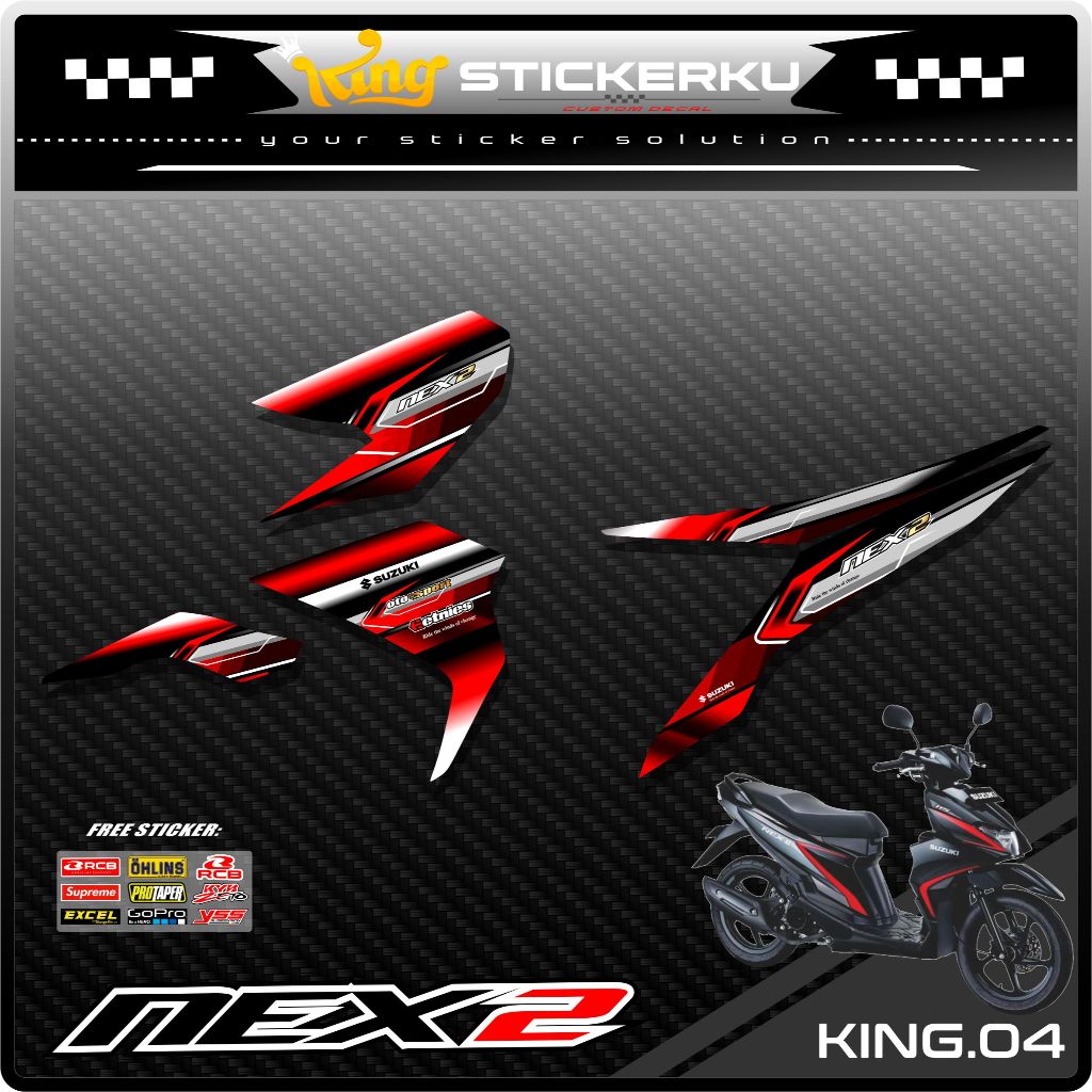 Sticker Striping Suzuki NEX 2 Semifullbody-Striping Suzuki Nex 2 Motif Racing KS.04
