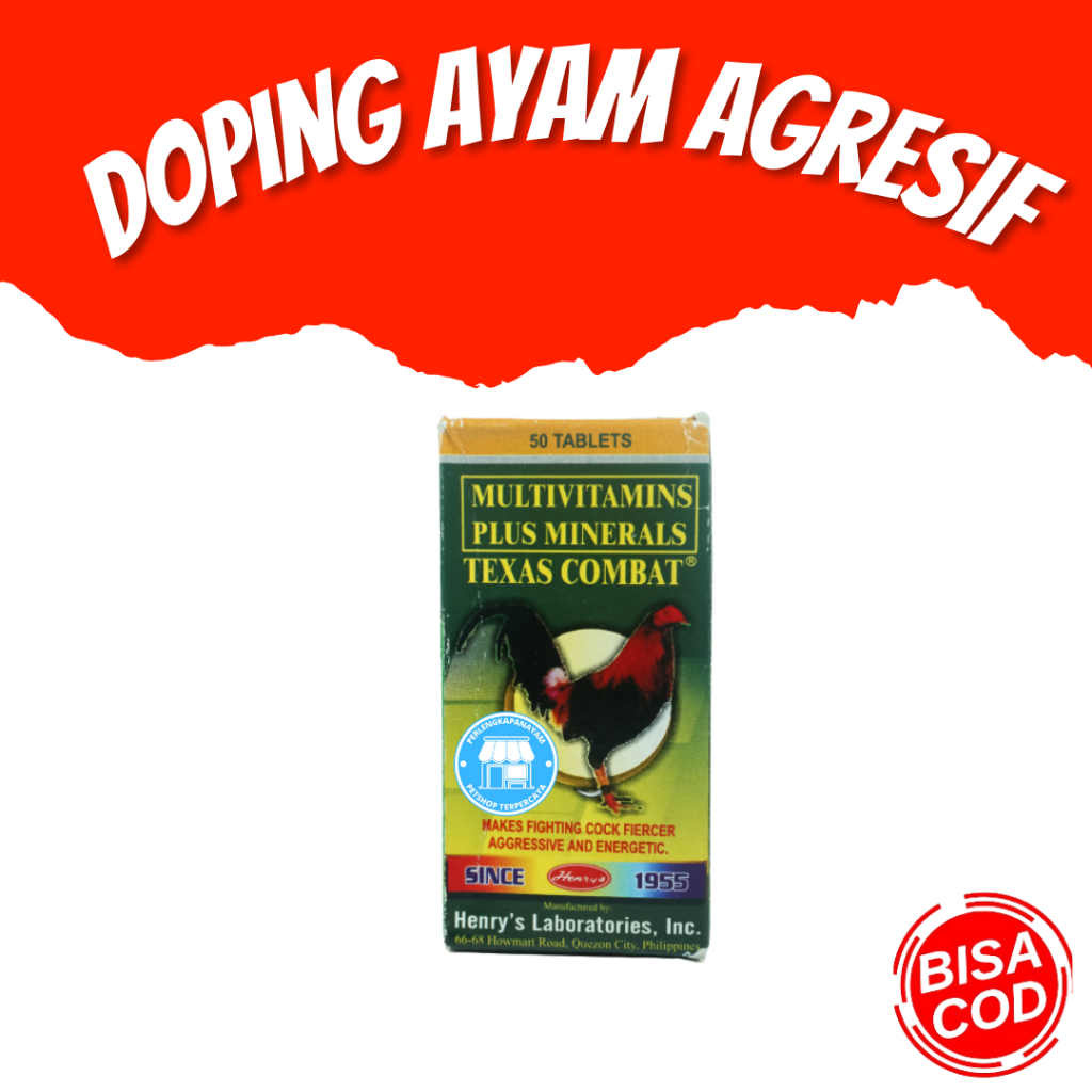TEXAS COMBAT ISI 50 Kapsul Texas Combat Penambah Agresif Pada Ayam