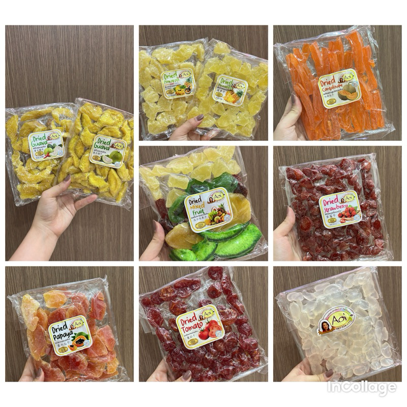 

Ready stock manisan mangga / nenas / pepaya/ tomat /guava aneka buah buahan merk Aoi