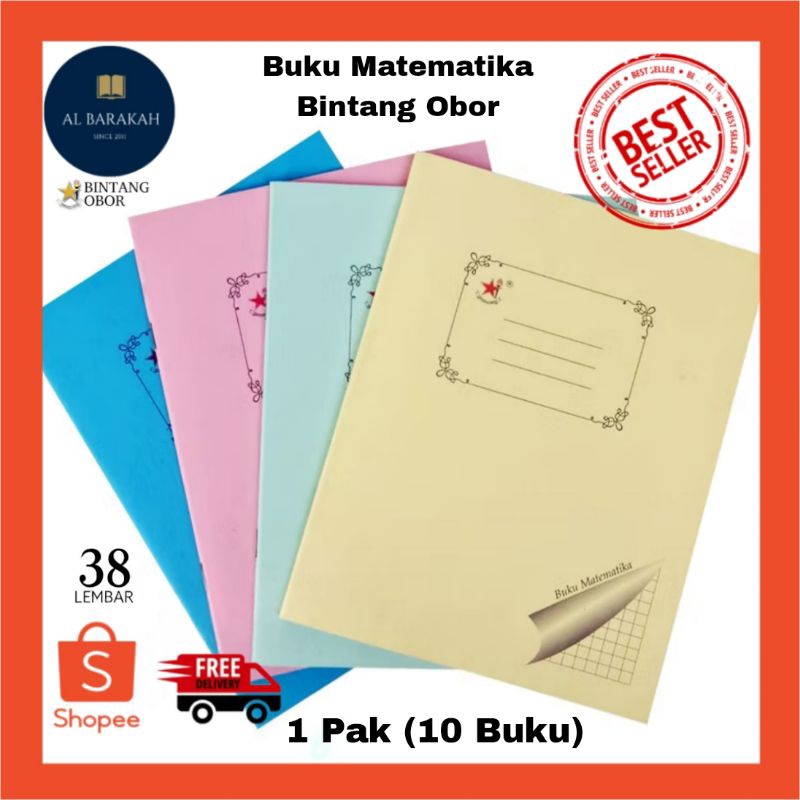 

1 Pak (10 Buku) !!! Buku Matematika Bintang Obor 38 Lembar Polos Warna