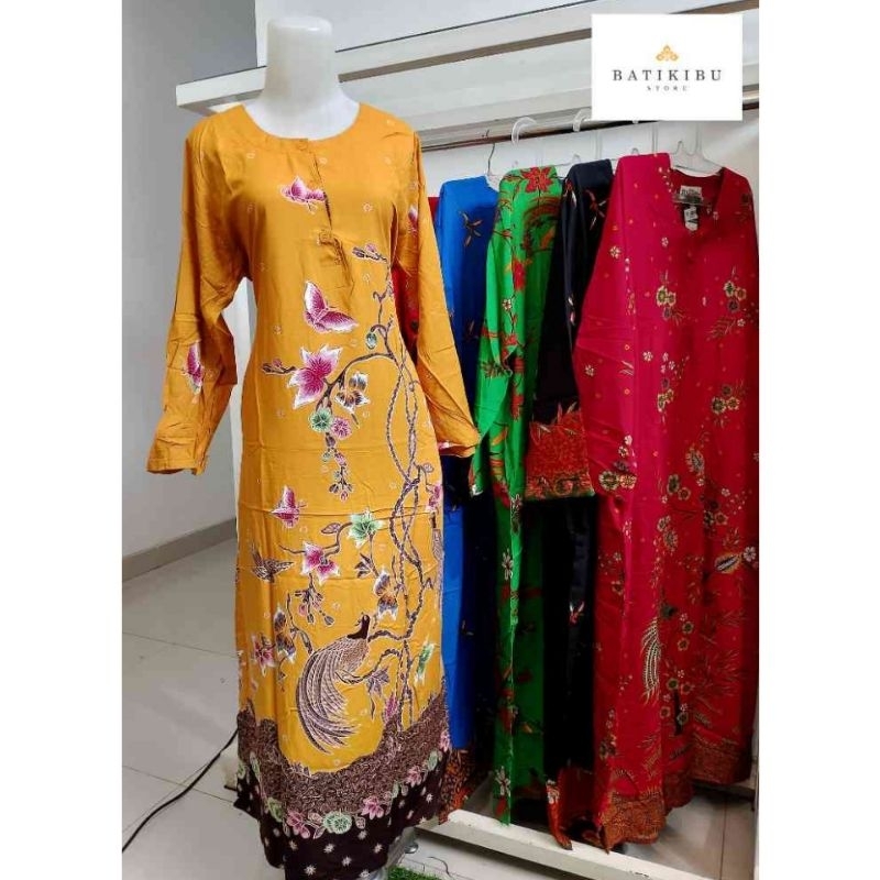 Longdress Batik Unggul Jaya Cap Sekar Mekar Standar [ M ]