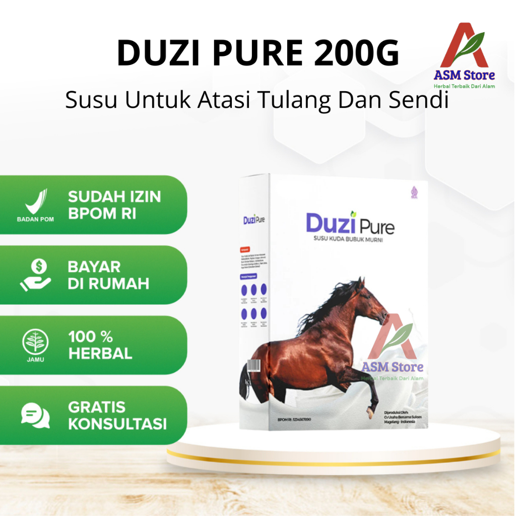

Duzi Pure Susu Kuda Liar Lombok 200gr – Susu Bubuk Murni untuk Stamina Imun Lambung Asli 1 Box
