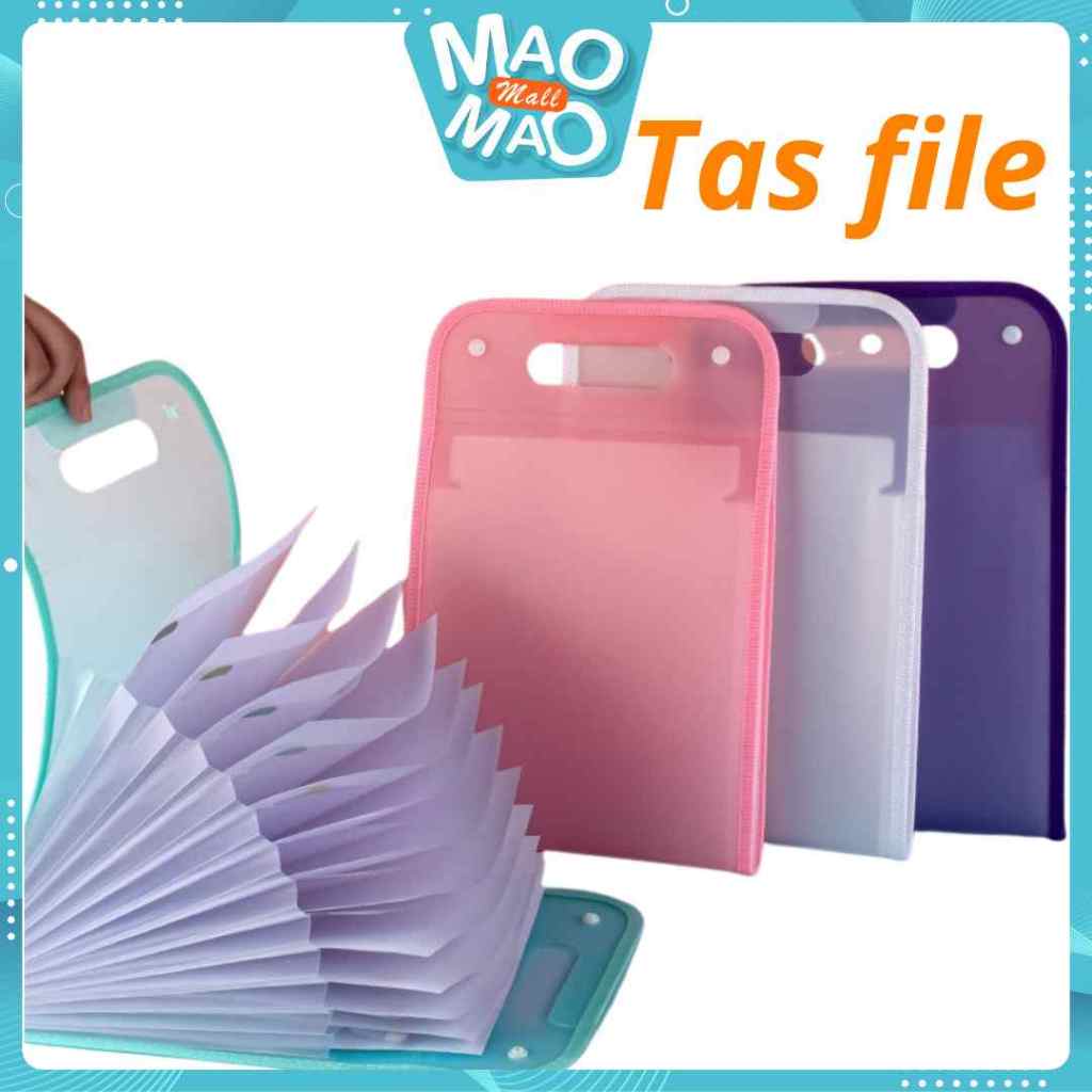 

MAOMAO Tas file Handle Warna Transparan Anti Air Multi Layer Folder Tas File 13 Sekat Map Tas Dokumen A4 Folder Map Kerja Document
