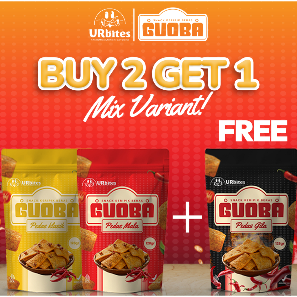 

KERIPIK GUOBA [FREE PEDAS GILA] - Bundle Of 2 Pedas Klasik + Pedas Mala Snacks Keripik Beras Pedasnya Bikin Merem Melek, Keriuknya Nagih