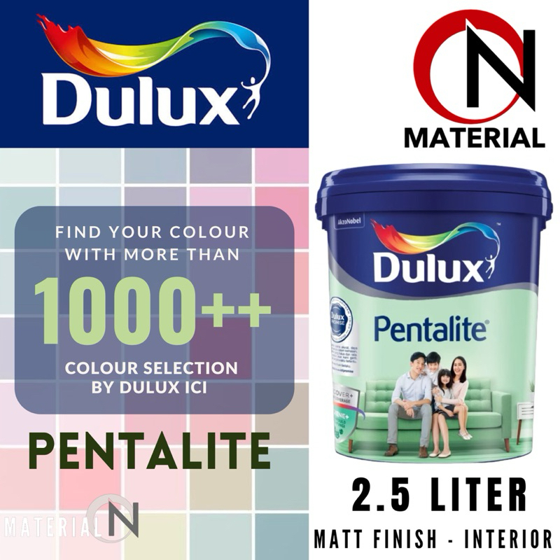 Cat Tembok DULUX PENTALITE 2,5 Liter ANTI BACTERIAL Interior Wall Paint - ULTRA SMOOTH MATT Finish