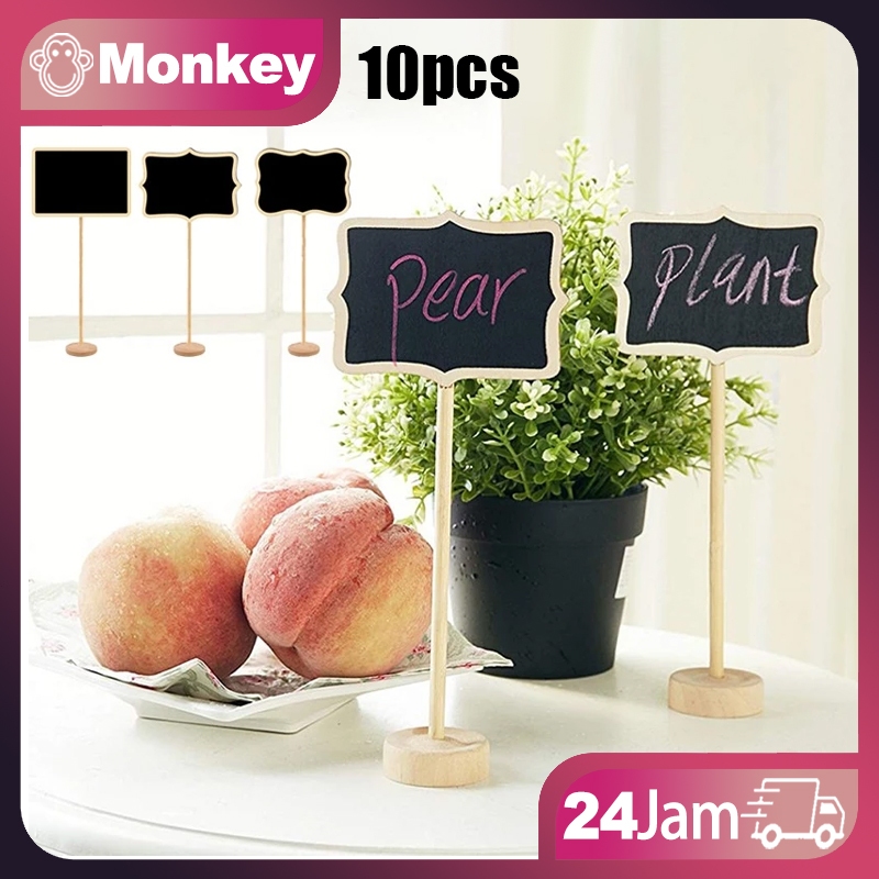 

10pcs Mini Chalkboard Papan Tulis Mini Black board Mini Stand Board