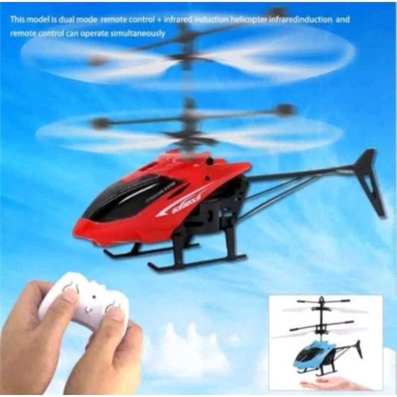Mainan Anak Helikopter Tangan Drone - Mainan Anak Drone Helikopter Remote Kontrol - Free Remote
