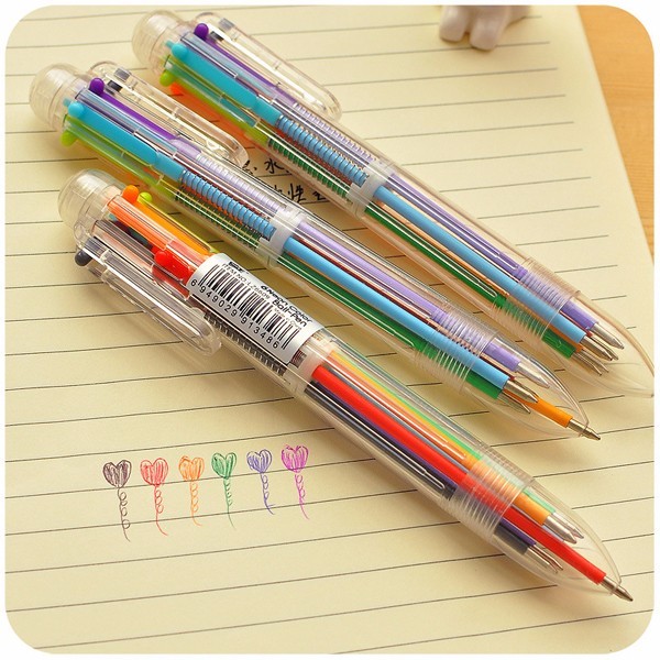 

TINYBAE Pulpen 6 Warna / Pena 6 in 1 Warna Warni / Ballpoint Office / Pen Tinta Alat Tulis U09