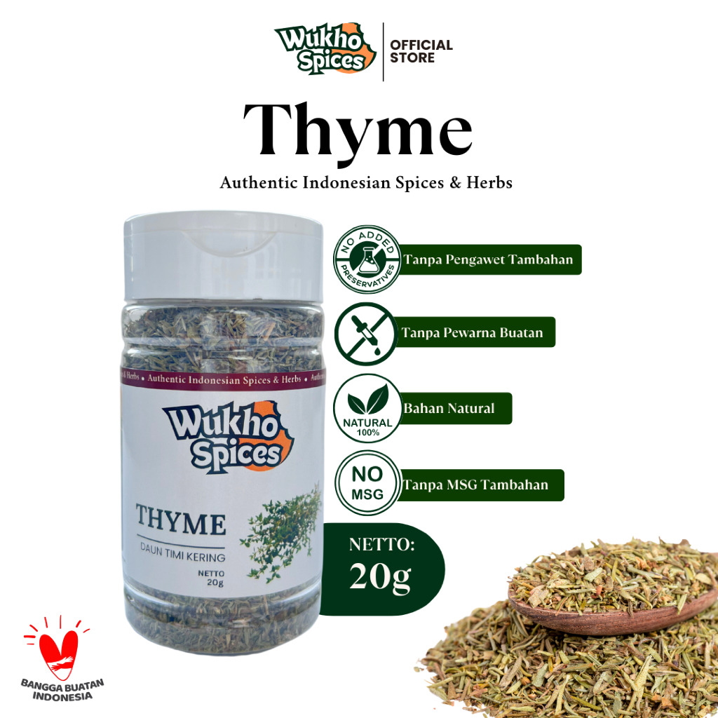 

Wukho Spices - Thyme / Daun Timi Kering Bumbu Dapur