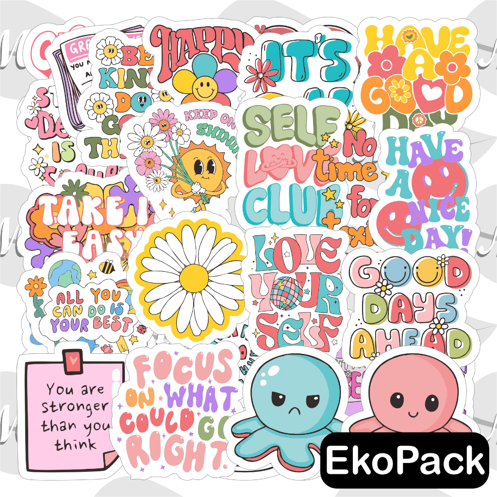 

(EkoPack) Stiker Quotes Aesthethic | sticker pack untuk buku journal casing hp laptop ipad tablet