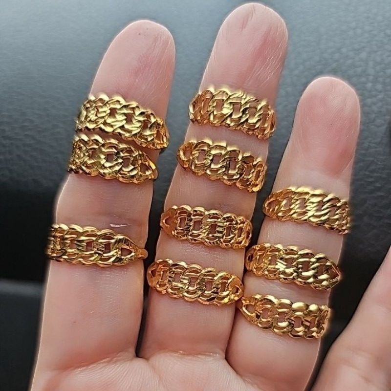 cincin rantai emas asli ringan 8k simpel