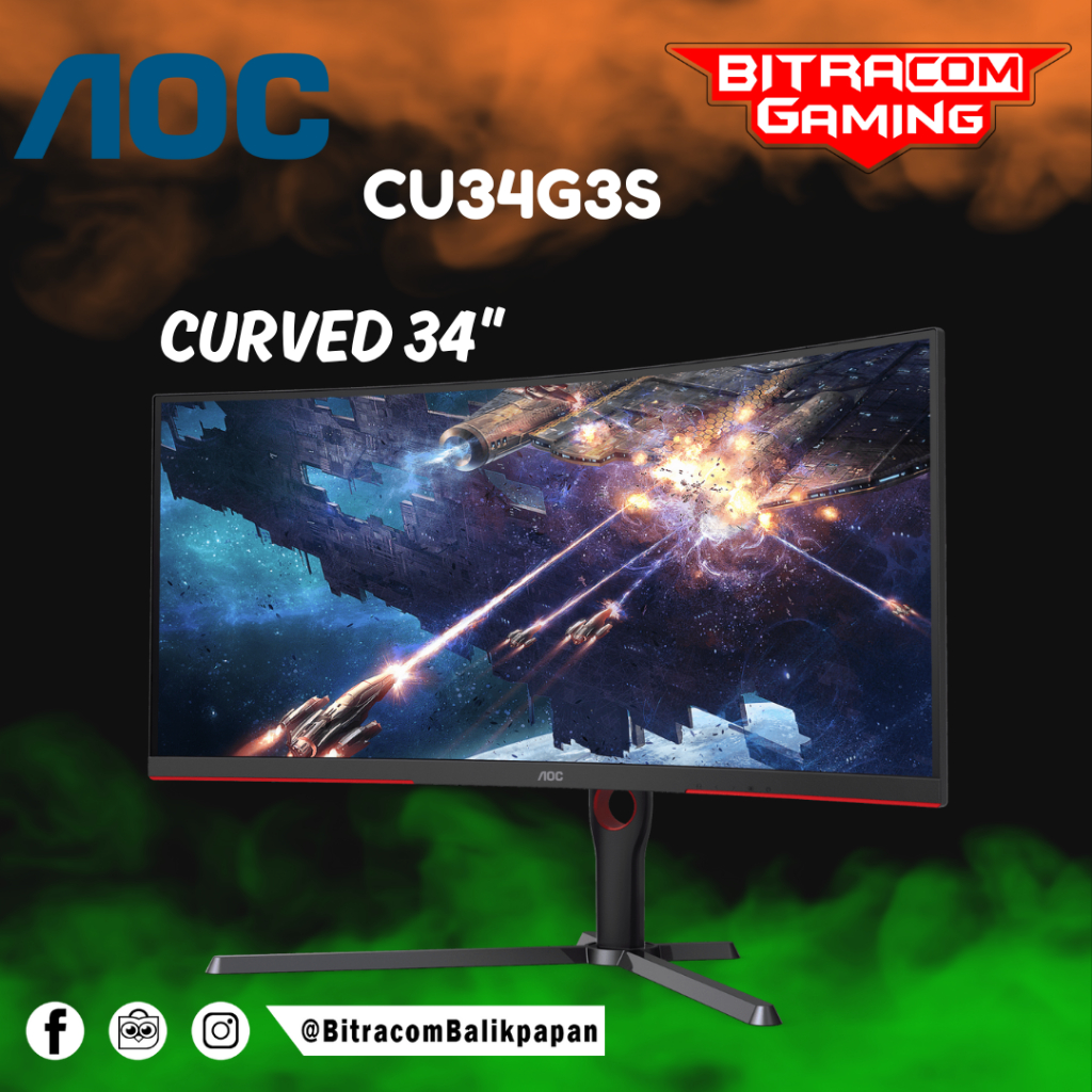 Monitor Gaming Curved AOC - CU34G3S Curved - LED Monitor 34" 165Hz Gaming Monitor Curved
