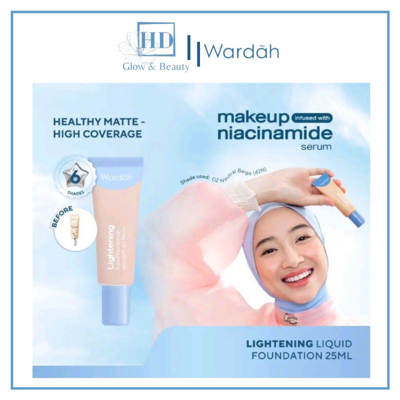 WARDAH LIGHTENING LIQUID FOUNDATION , WARDAH ALAS BEDAK