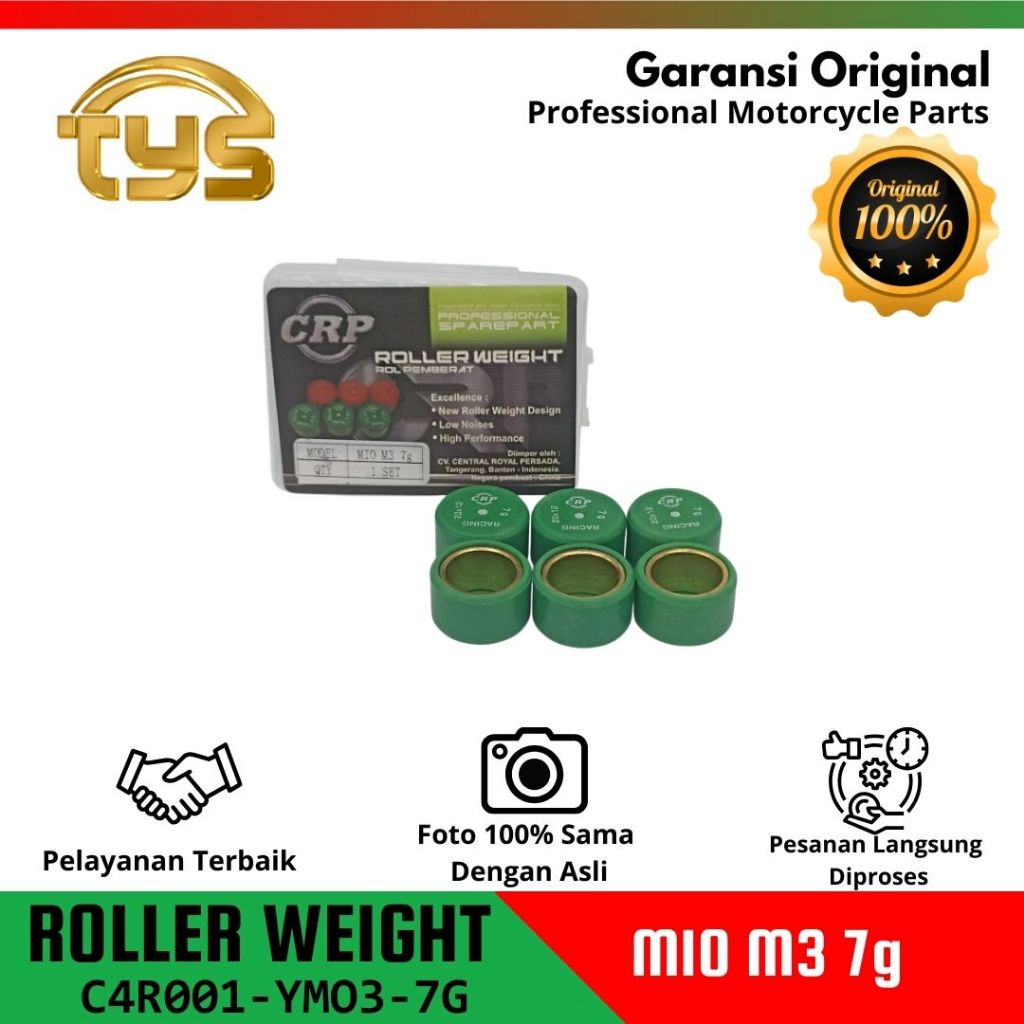 CRP untuk Yamaha Mio M3 - Cvt Weight Roller 7Gram / 8 Gram / 9 Gram / 10 Gram / 11 Gram / 12 Gram / 