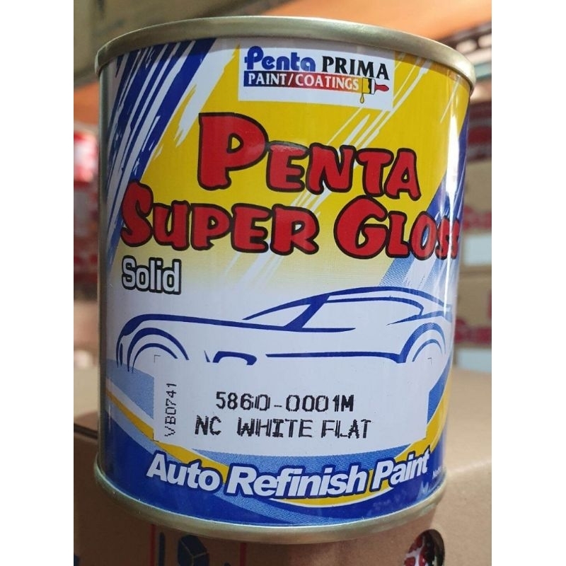 CAT PENTA SUPER GLOSS SOLID NC WHITE DOFF / PUTIH DOFF 0001 / ISI 200 GRAM / CAT MOBIL / MOTOR / DUC