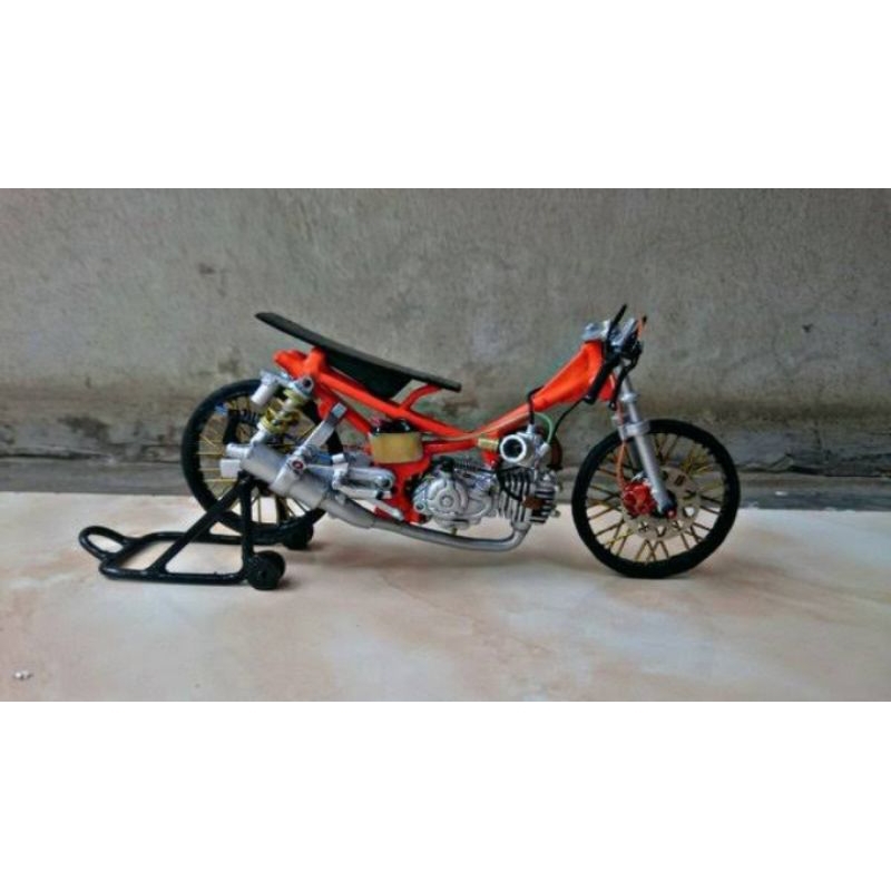 miniatur diecast yamaha jupiter z spek drag thailook racing