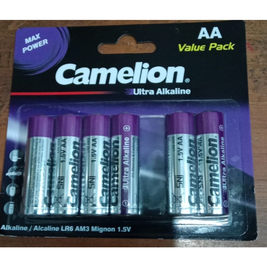 Alkaline LR6/AA / Baterai Alkaline AA Isi 6 / Camelion Alkaline Ukuran AA 6 Pcs / Baterai Alkaline