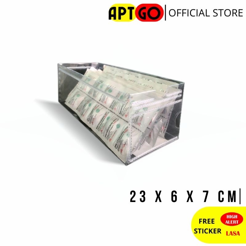 

Kotak tempat penyimpanan obat mika ukuran 23x6x7cm