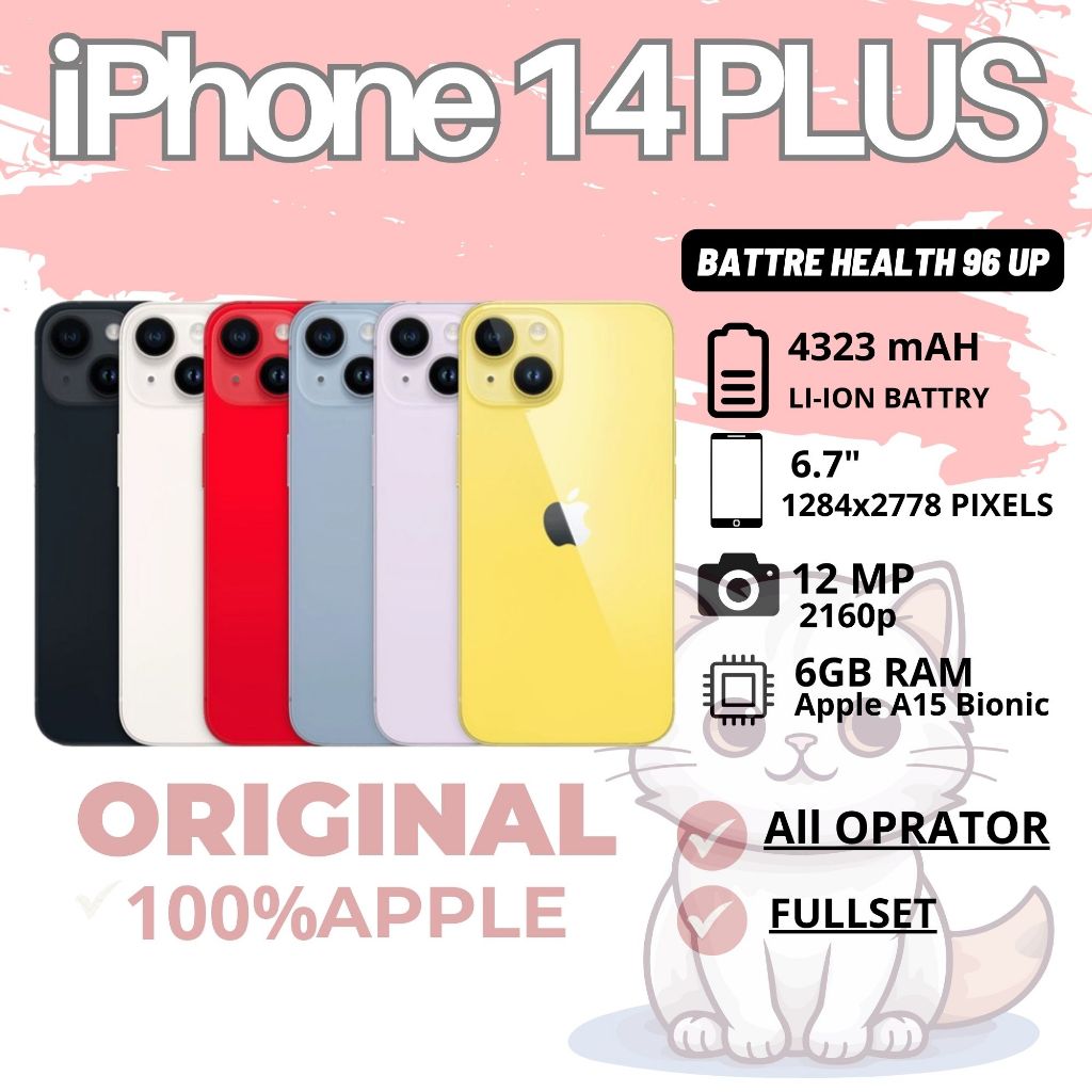 iPhone14 plus /256GB/128GB/Second Original 100% MULUS