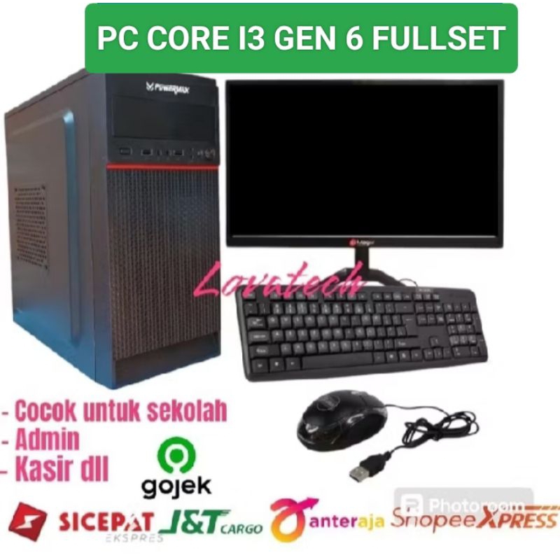 PC CORE I3 GEN 6 FULLSET H81 CORE I3 6100 / RAM 8GB / SSD 128 GB BARU