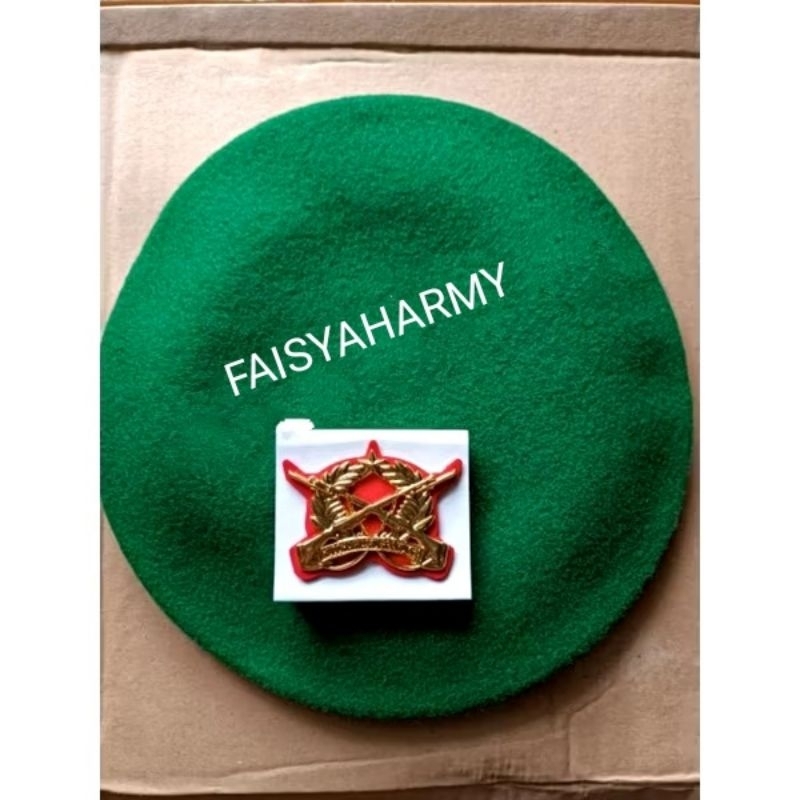 BARET CAMEL HIJAU KODAM PLES EMBLEM INFANTERI