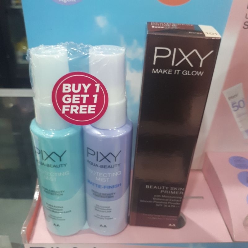 Pixy Paket Make It Glow Skin Primer + Pixy Aqua Mist buy1get1