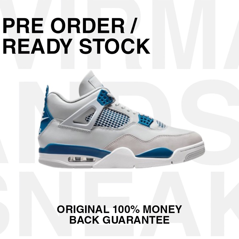 Nike Air Jordan 4 Retro Military Blue Original 100% Sneakers resmi