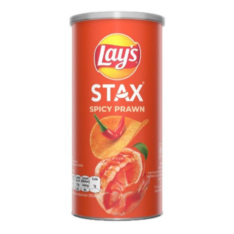 

lay's stax keripik kentang rasa udang pedas 70gr