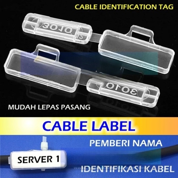 

Cable Label Name Tag Identification ID Labeler Penamaan Kabel Wire