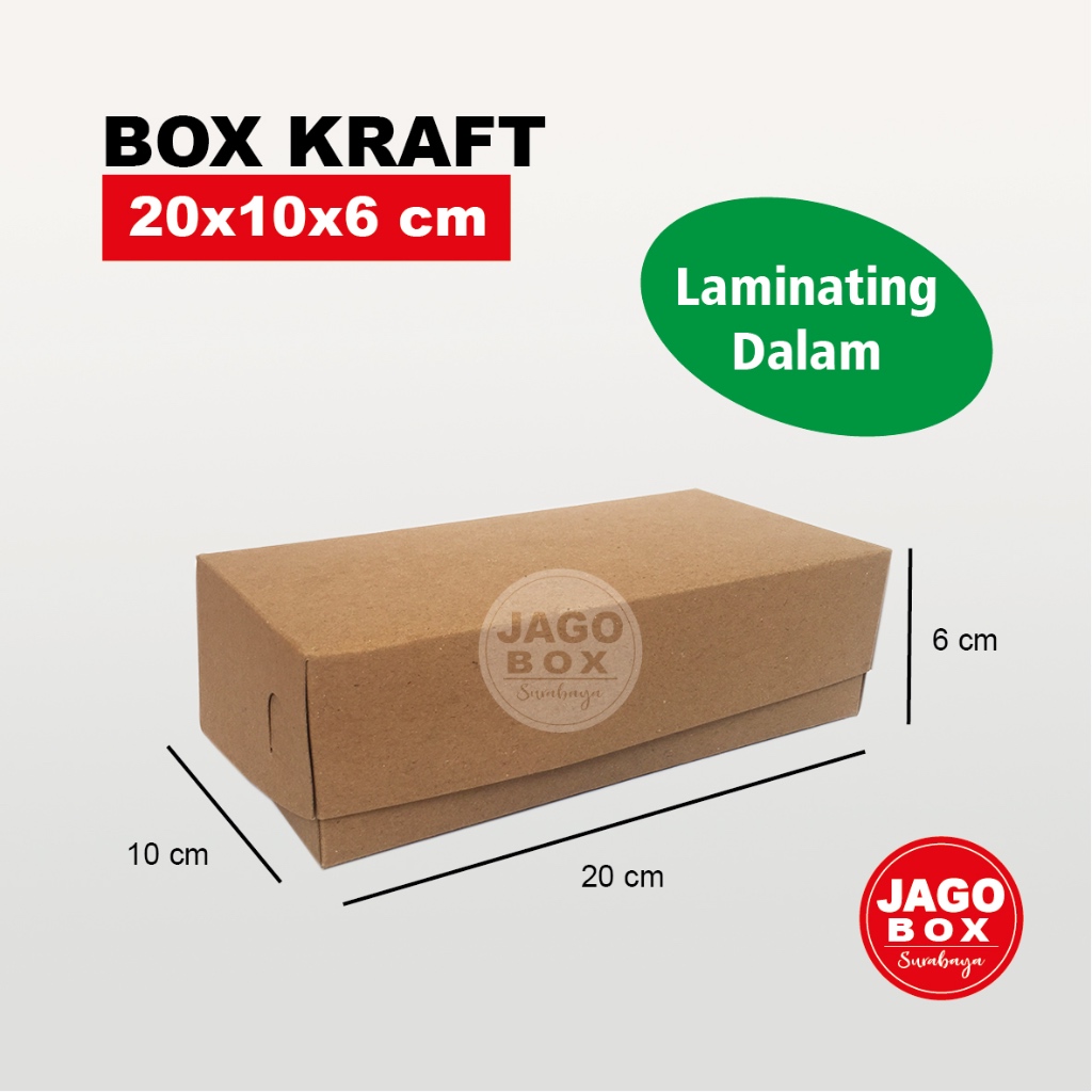

Box Kotak Dos Kue Snack Kraft 20x10x6 cm Sambung Laminasi Dalam