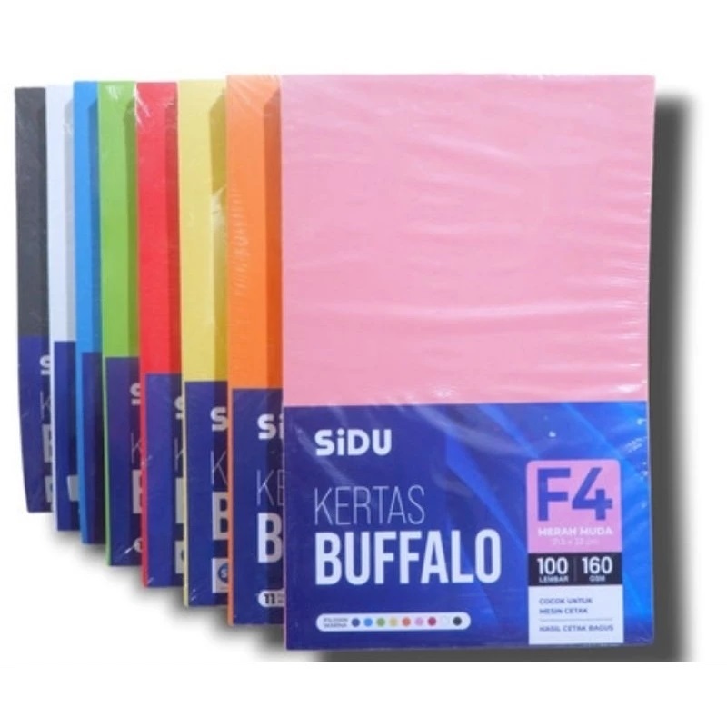 

Kertas Buffalo Warna Warni Ukuran F4 (100 lembar) SIDU