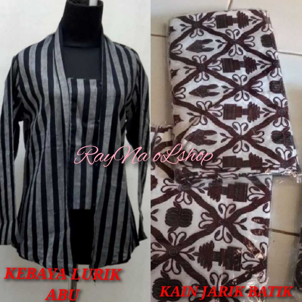 KEBAYA LURIK ABU & KAIN JARIK | KEBAYA LURIK ABU & ROK WIRU INSTAN | PAKAIAN ADAT JAWA WANITA SOLO J