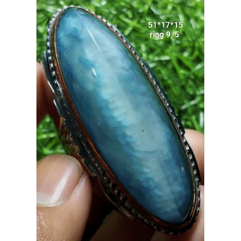 cincin akik pandan biru langit