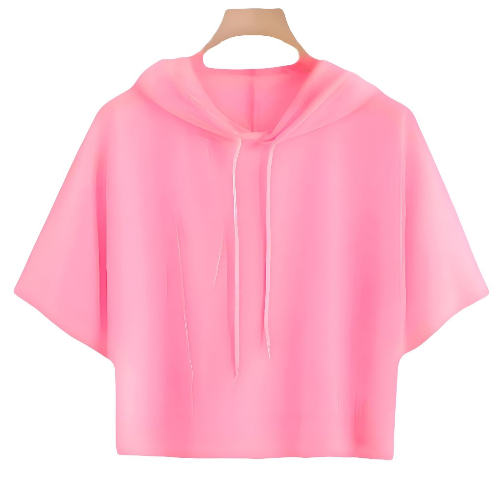 kaos Hoodie crop anak perempuan polos baju anak perempuan kaos Hoodie lengan pendek crop top