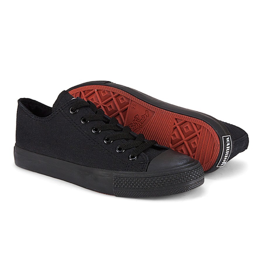 Sepatu Sekolah warior Full Hitam Unisex Pria wanita Ukuran 31-40 Sepatu Sekolah SD SMP SMA SMK