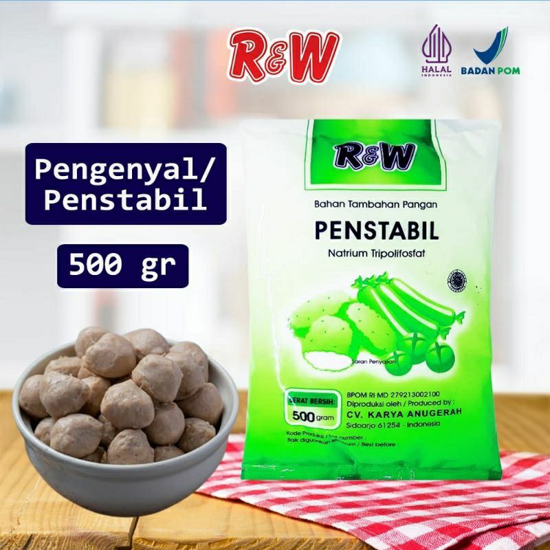

Pengenyal Penstabil Bakso Mie Nugget Jenang Halal Rajawali R&W RW 500 gr