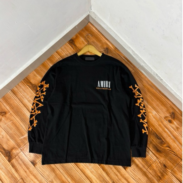 Kaos Longsleeve Amiri Black Spell Out Second