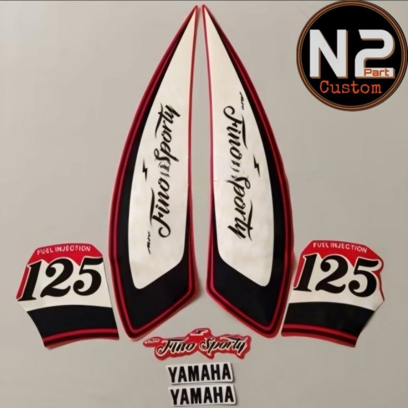 STIKER STRIPING STANDART MOTOR YAMAHA FINO 125 SPORTY 2021 2022 MERAH