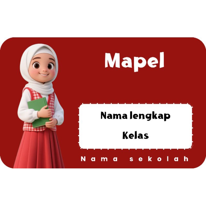 

Bisa custom Sticker sampul buku tulis SD mapel mata pelajaran nama lengkap kelas nama sekolah