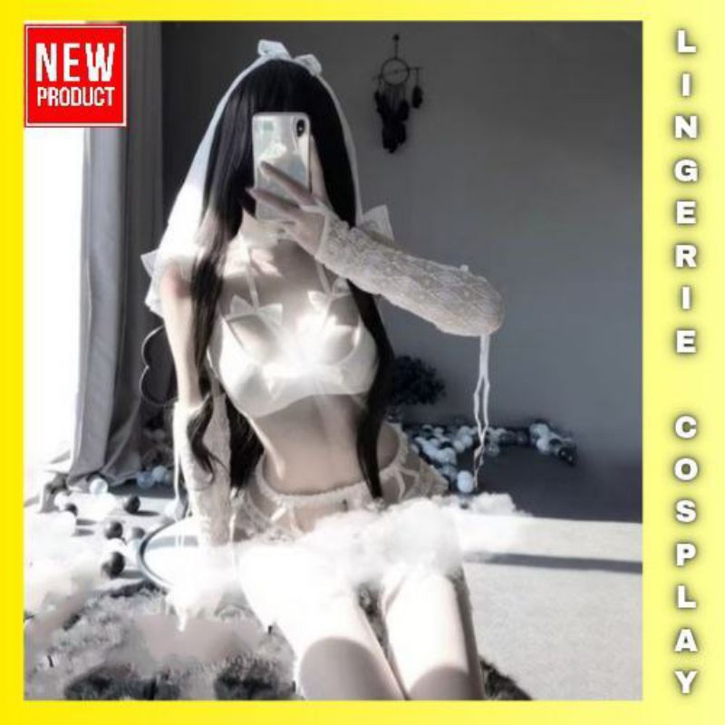 Lingerie Cosplay Bride Kostum Pengantin Sexy Import Premium