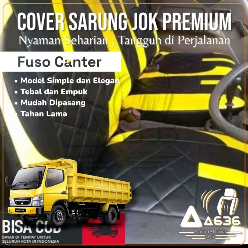Sarung jok canter HDL 136 model baru bonus sarung stir / cover jok HDL 136 / Lapis jok HDL 136 / var
